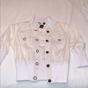 joyce&leslie cropped white jacket